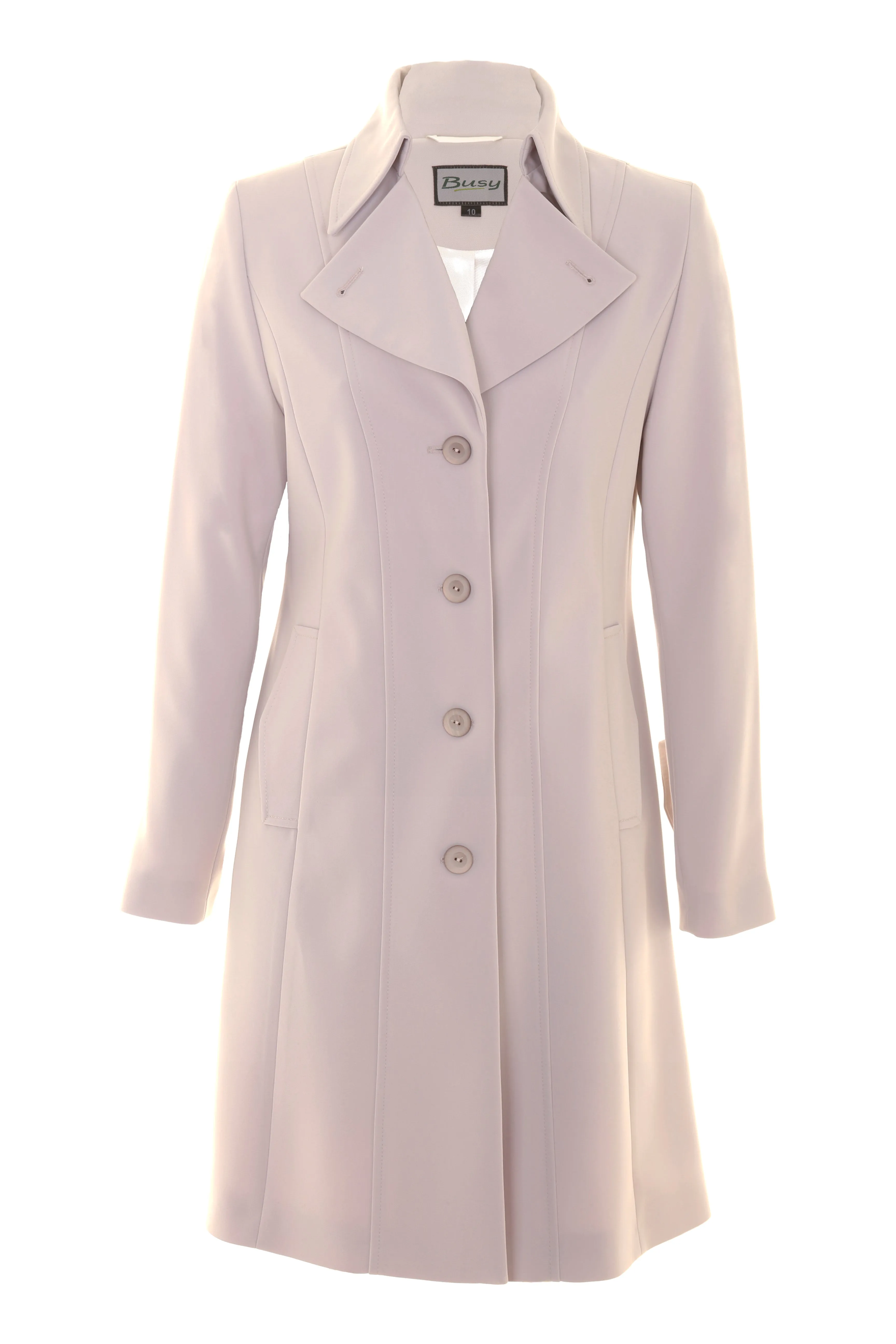 Busy Clothing Womens Light Cream Pink 3/4 Trench Coat Mac