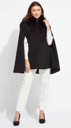 Cashmere Cape Coat - Black