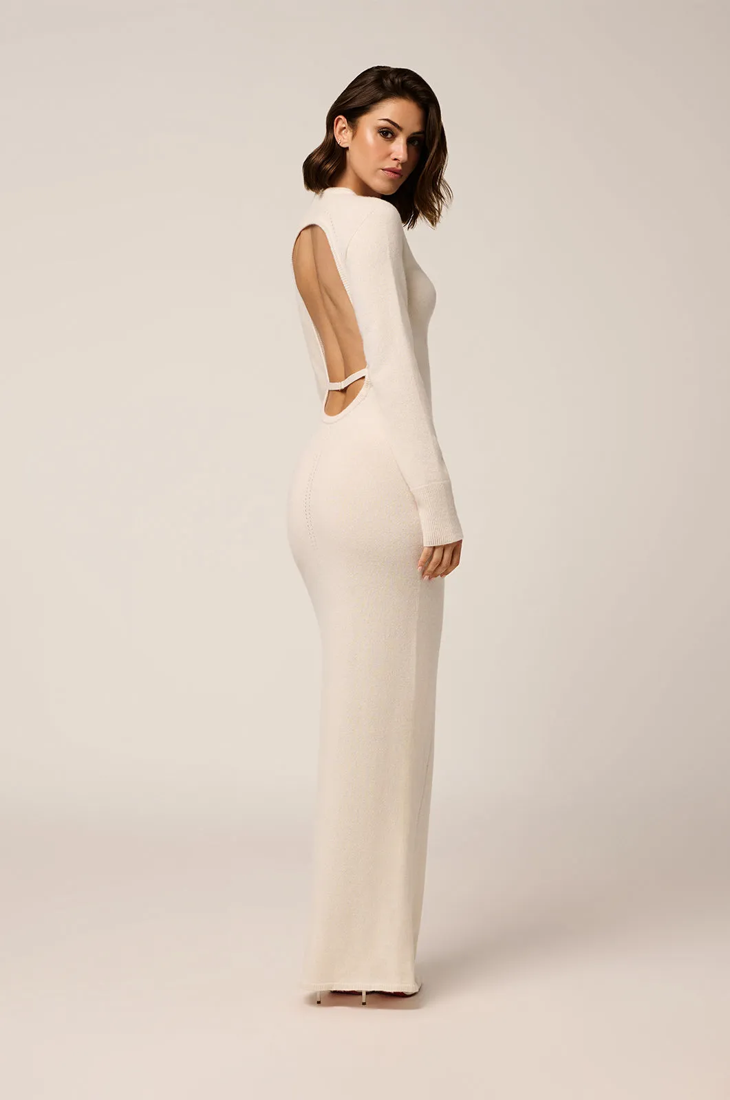 CASHMERE OPEN BACK DRESS