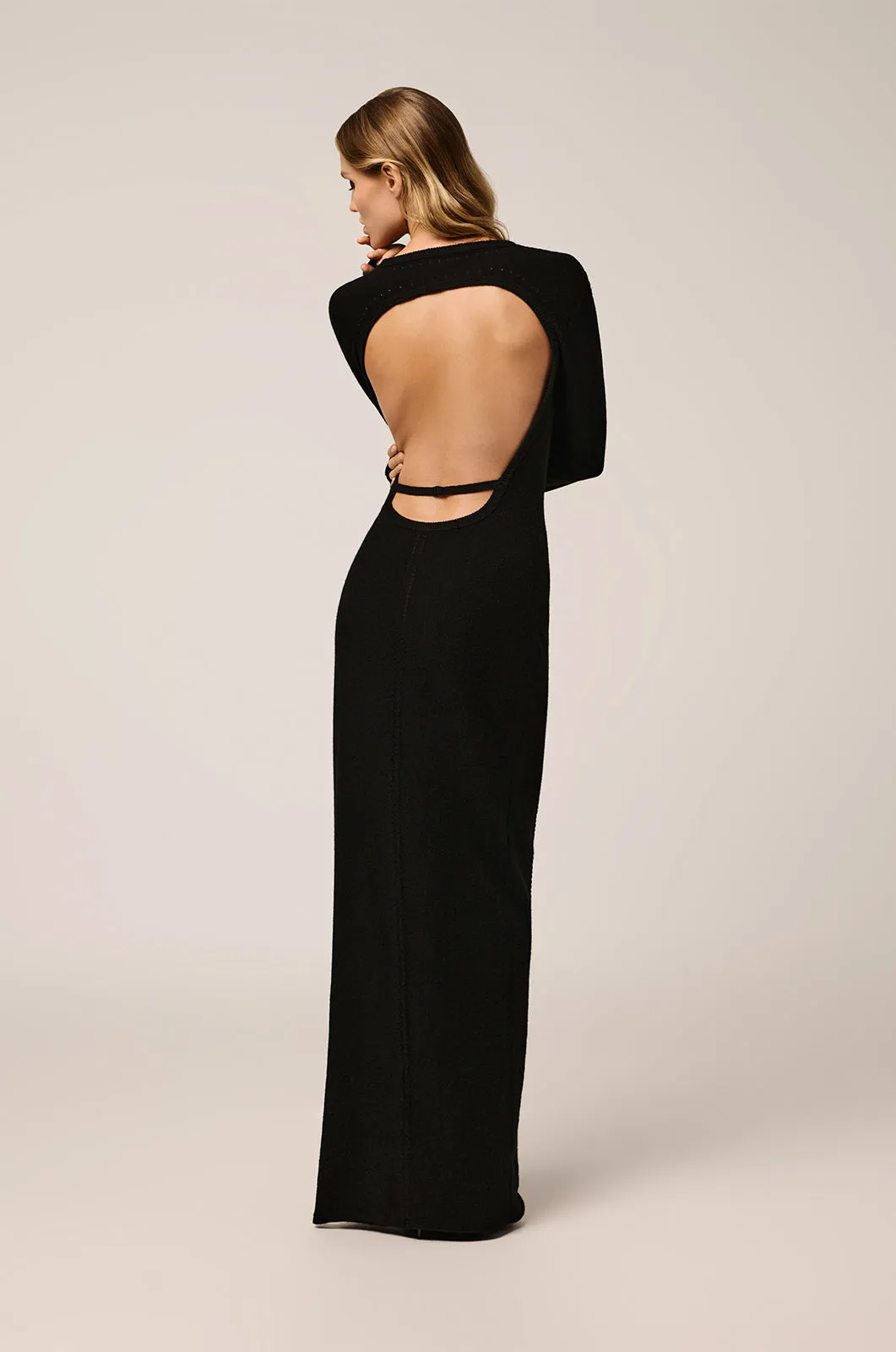 CASHMERE OPEN BACK DRESS