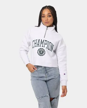 Champion Women's Reverse Weave Archive Quarter Zip Silver Grey