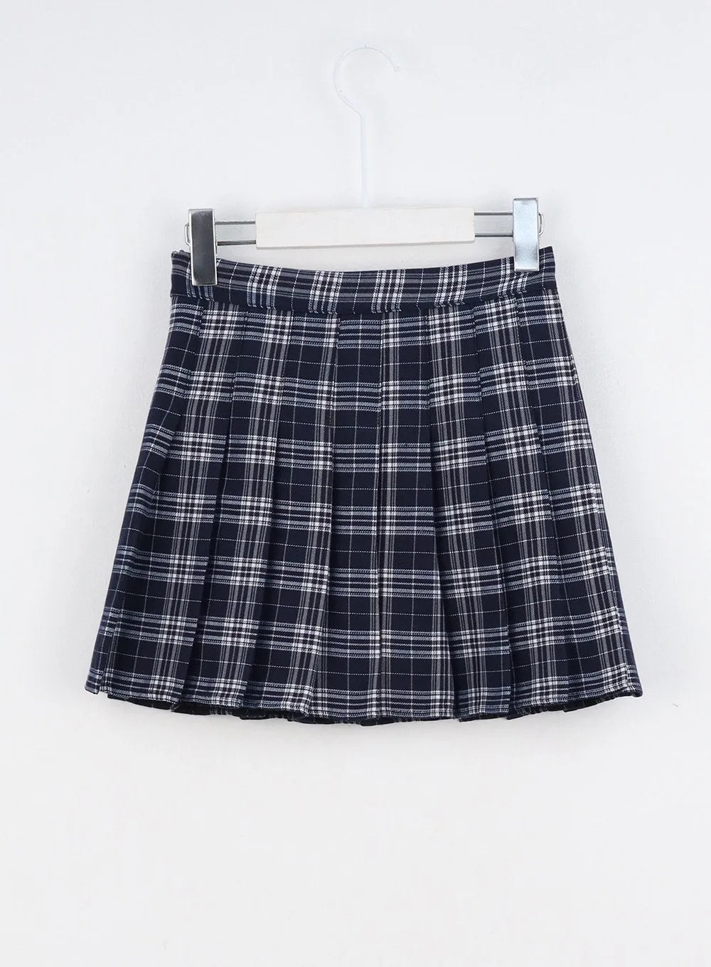 Check Pleated Mini Skirt IO317