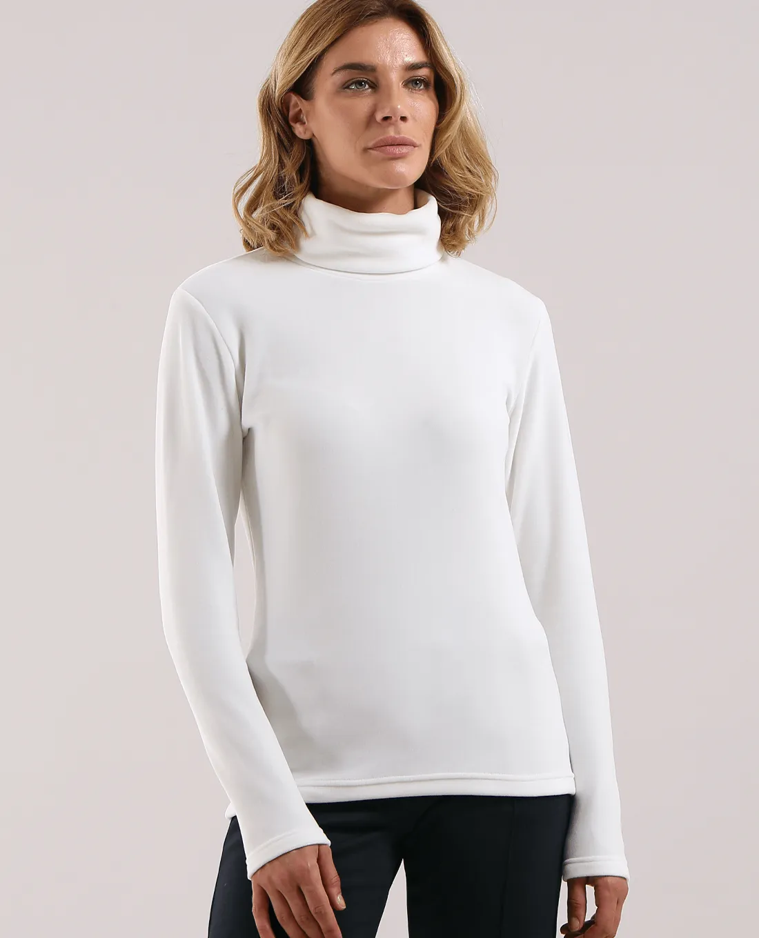 CHERVO Trentatre Thermal Fleece Turtleneck White