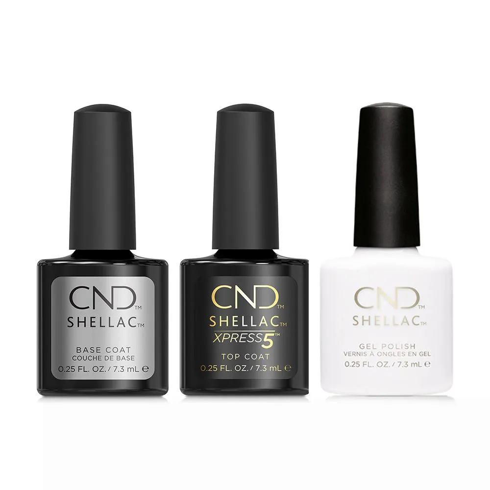 CND - Shellac Xpress5 Combo - Base, Top & Cream Puff (0.25 oz)