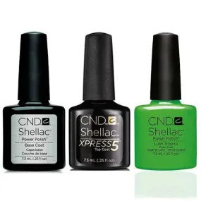 CND - Shellac Xpress5 Combo - Base, Top & Lush Tropics (0.25 oz)