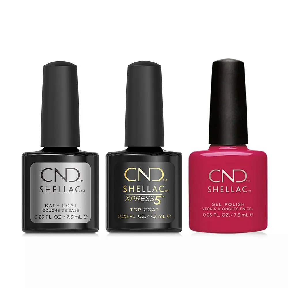 CND - Shellac Xpress5 Combo - Base, Top & Rose Brocade (0.25 oz)