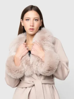 COAT - beige fox cashmere collar and cuffs