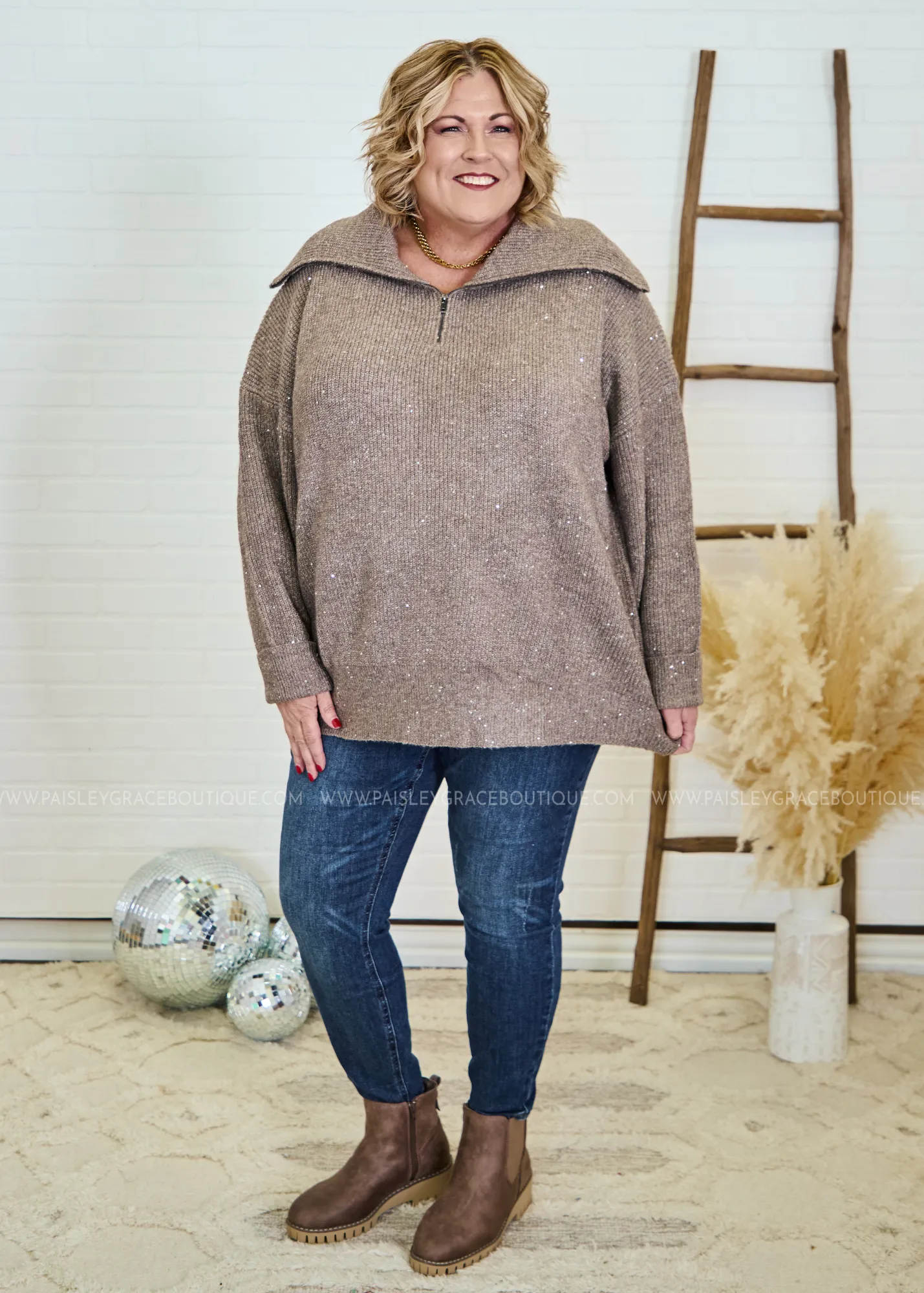 Coffeehouse Gossip Half Zip Pullover