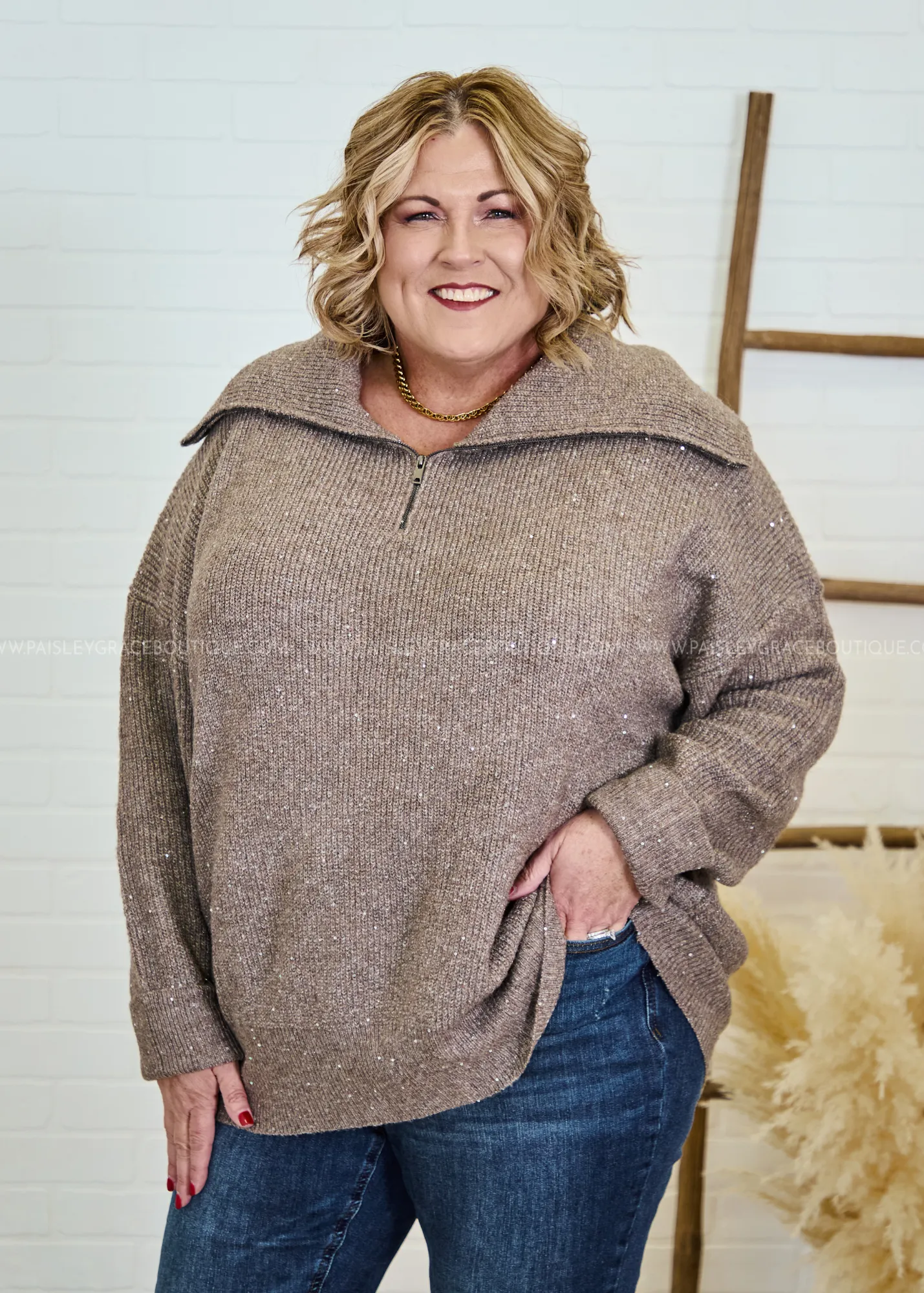 Coffeehouse Gossip Half Zip Pullover