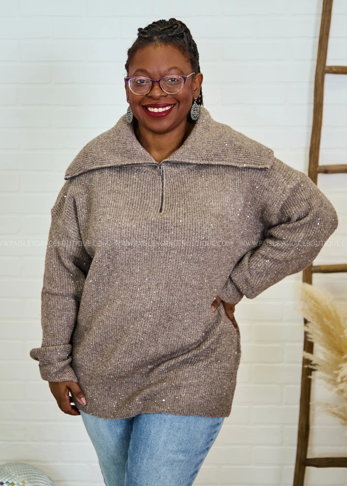 Coffeehouse Gossip Half Zip Pullover