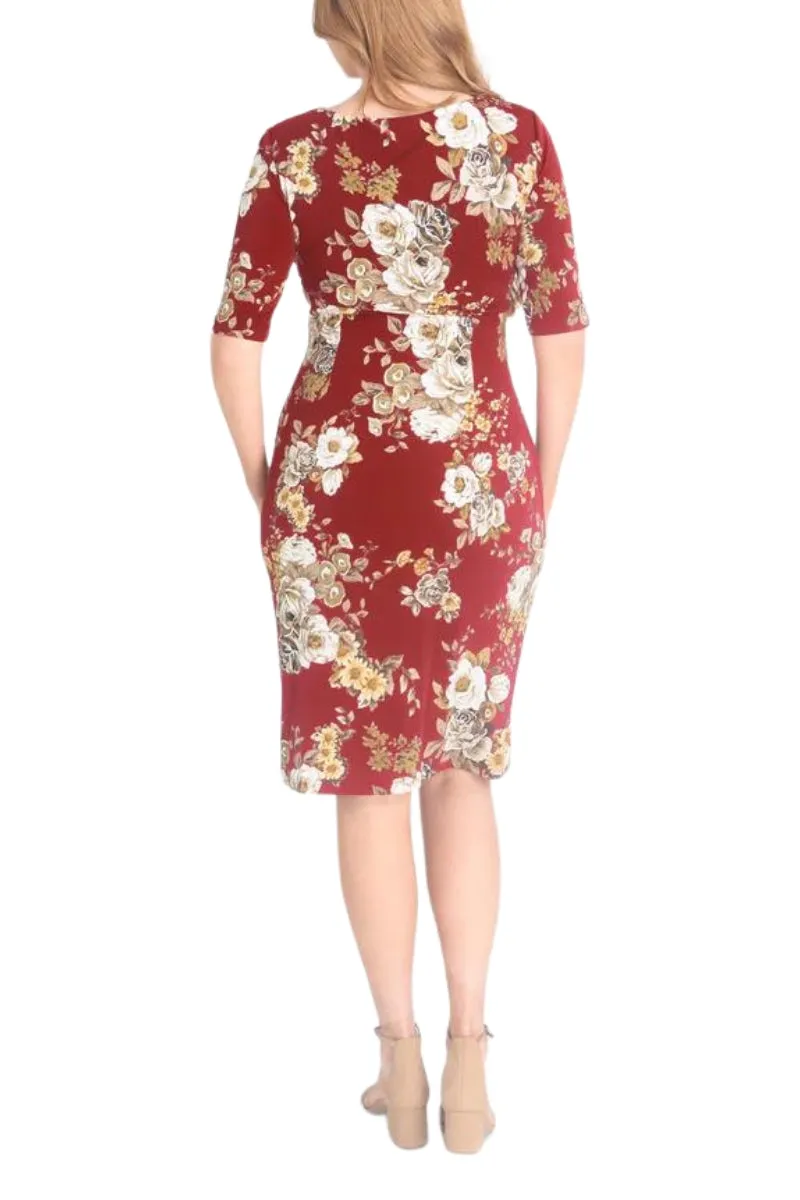 Connected Apparel Faux Wrap Dress