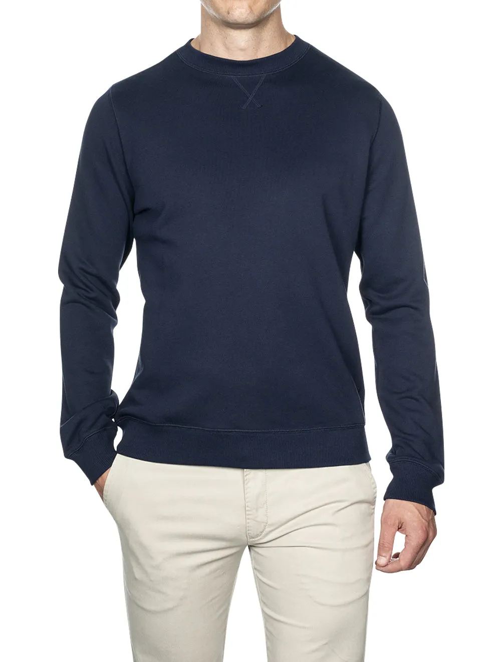 Cotton College Crewneck Jumper Navy