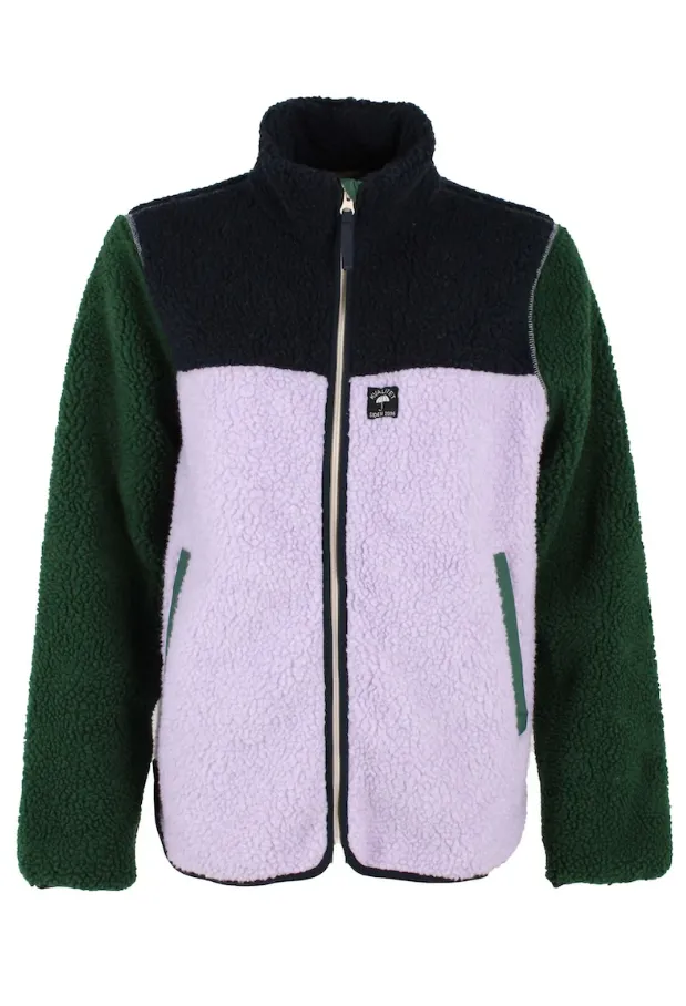 Danefae danebirk fleece zip-up dark navy/light viola/dark forrest