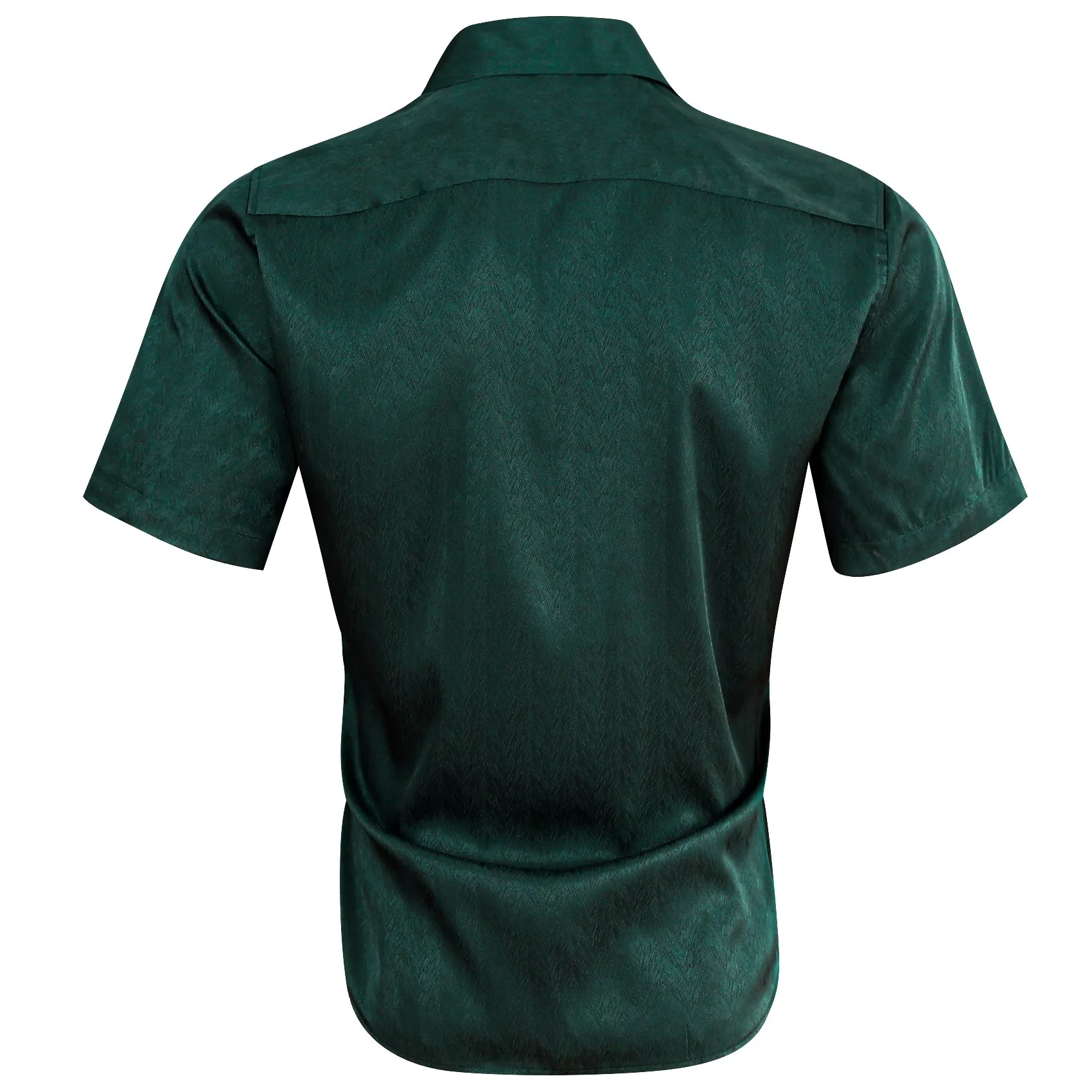 Deep Green Solid Men's Short Sleeve Shirt