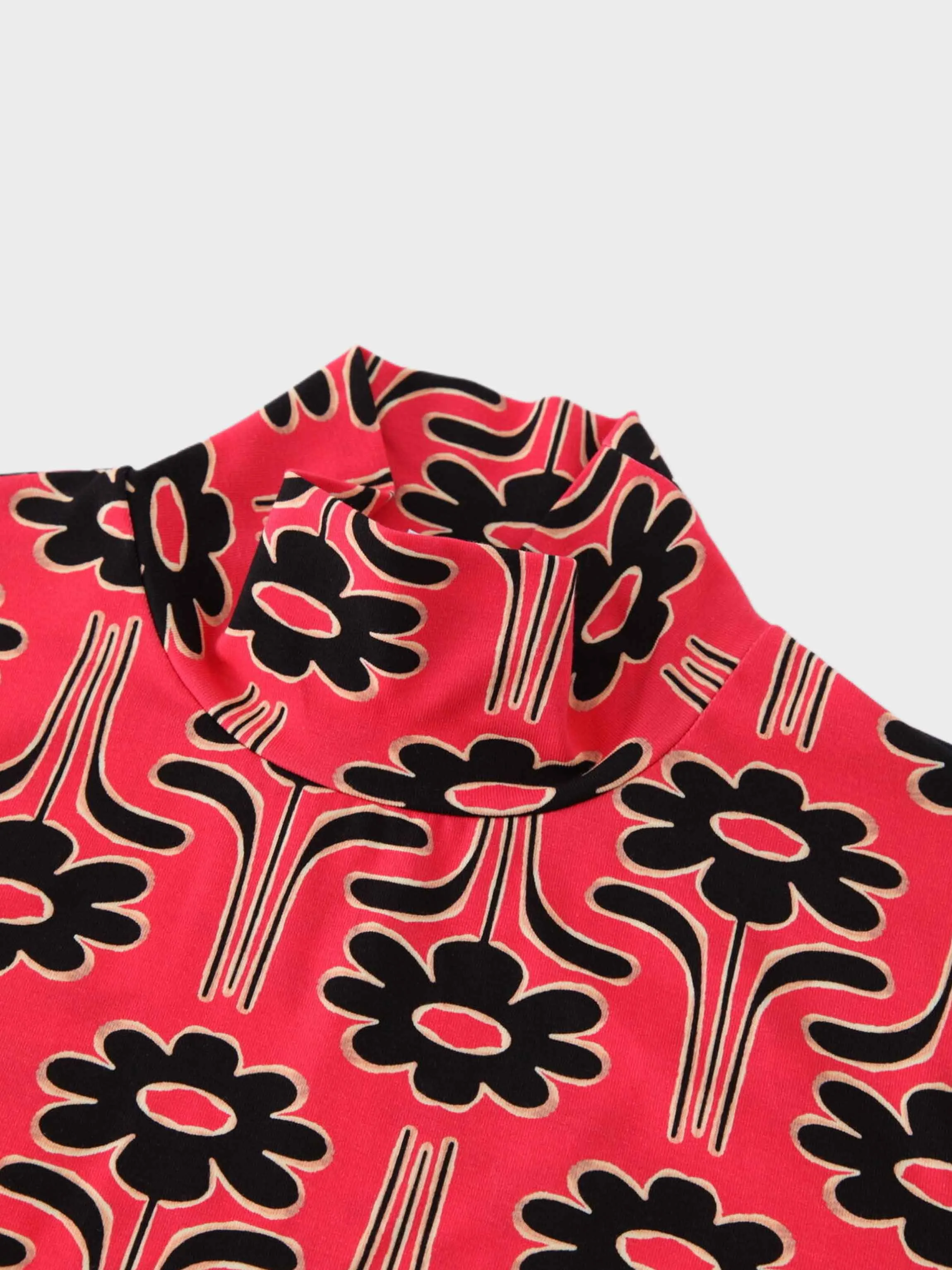 Design Turtleneck-Hot Pink Floral