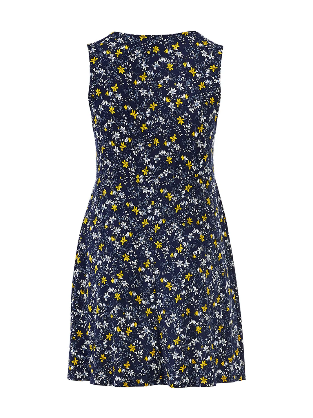 Ditsy Floral Navy Faux-Wrap Dress