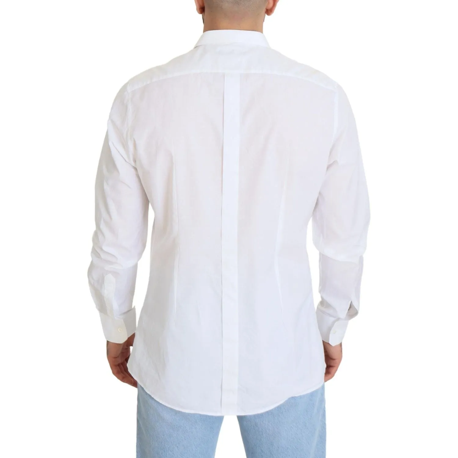 Dolce & Gabbana Elegance Reimagined White Cotton Dress Shirt