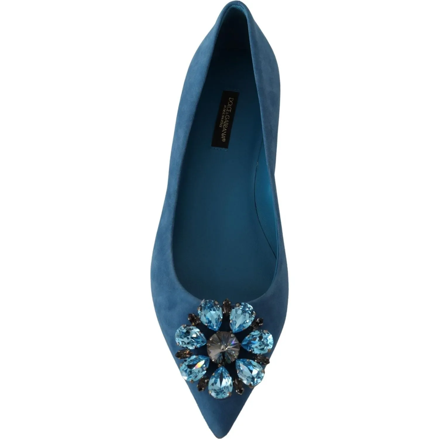 Dolce & Gabbana Elegant Crystal-Embellished Suede Flats