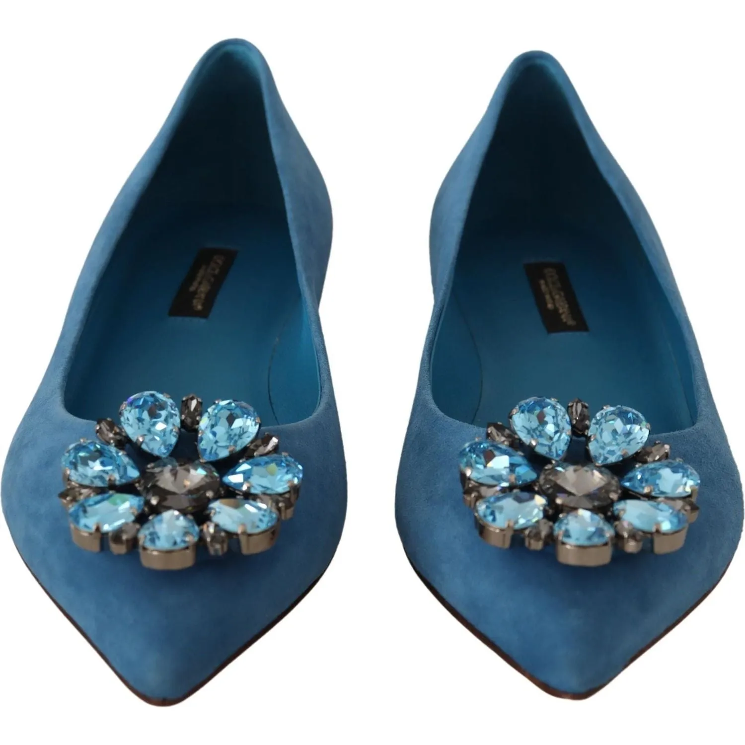 Dolce & Gabbana Elegant Crystal-Embellished Suede Flats