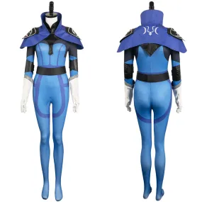 Dota 2 Luna Women Blue Jumpsuit Party Carnival Halloween Cosplay Costume