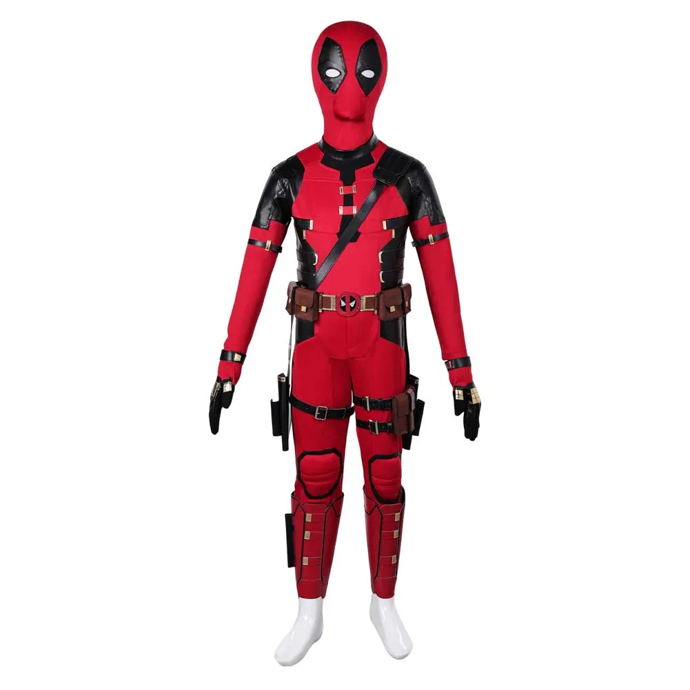 DPool 2024 Wade Wilson Kids Children Red Jumpsuit Party Carnival Halloween Cosplay Costume