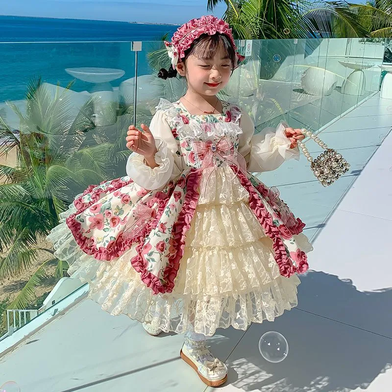 DUNNMALL  Girl Lolita Princess Dress  New Little Girl Autumn Clothing Dress Trendy Sense of Design Medium and Large Children's Dress