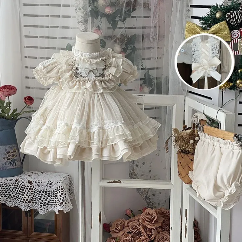 DUNNMALL  Girl Lolita Princess Dress  New Little Girl Autumn Clothing Dress Trendy Sense of Design Medium and Large Children's Dress