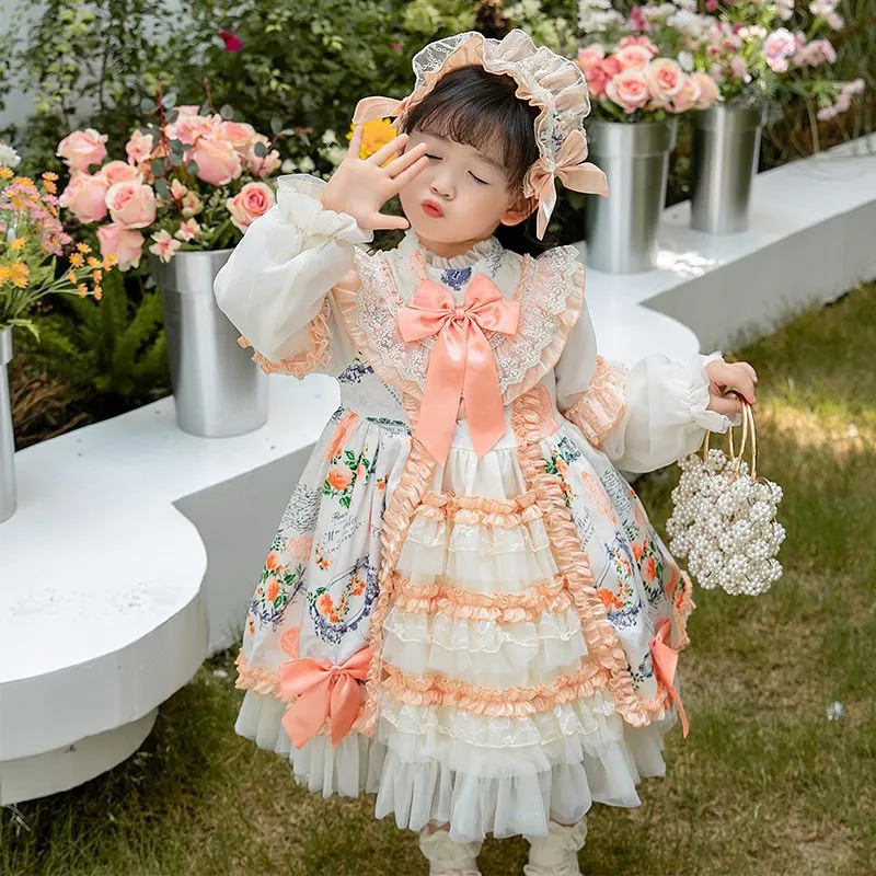 DUNNMALL  Girl Lolita Princess Dress  New Little Girl Autumn Clothing Dress Trendy Sense of Design Medium and Large Children's Dress