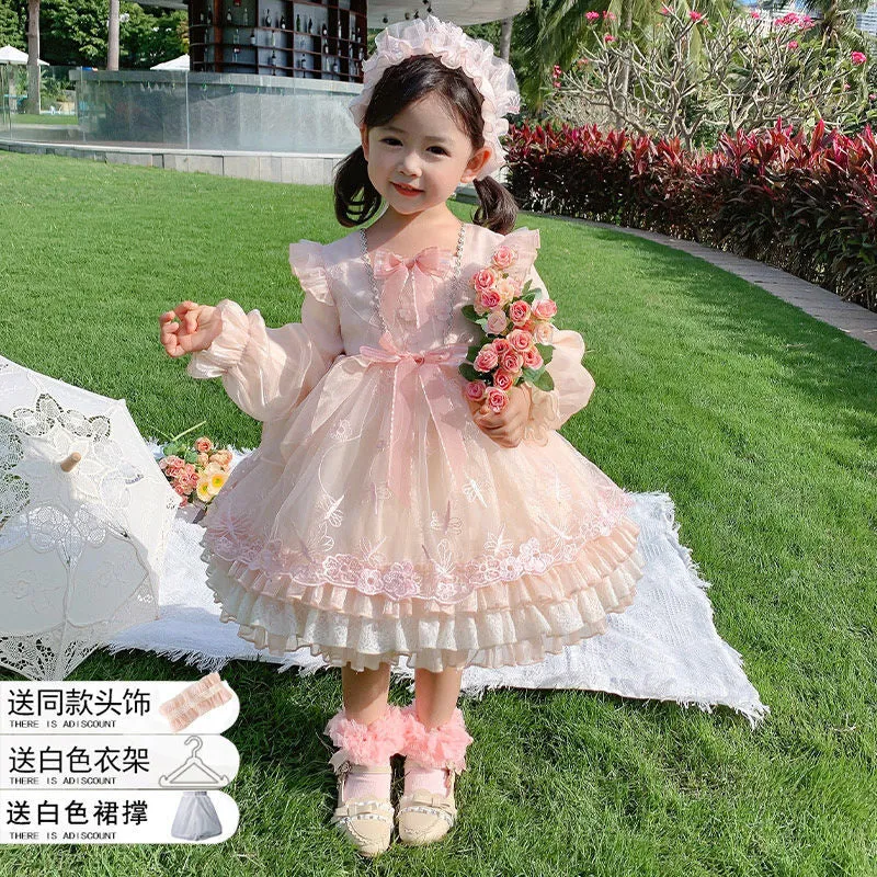 DUNNMALL  Girl Lolita Princess Dress  New Little Girl Autumn Clothing Dress Trendy Sense of Design Medium and Large Children's Dress