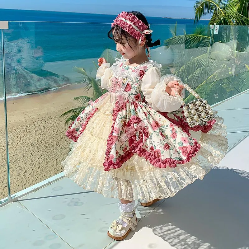 DUNNMALL  Girl Lolita Princess Dress  New Little Girl Autumn Clothing Dress Trendy Sense of Design Medium and Large Children's Dress