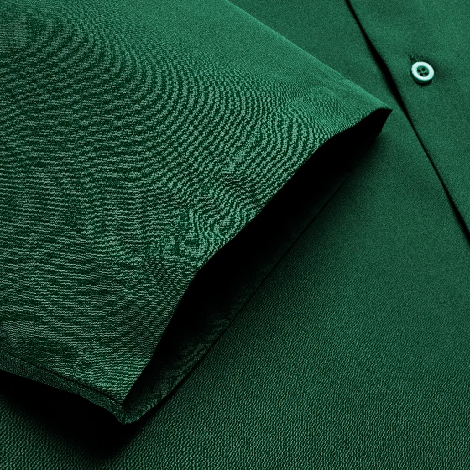 Emerald Green Solid Men's Short Sleeve Shirt