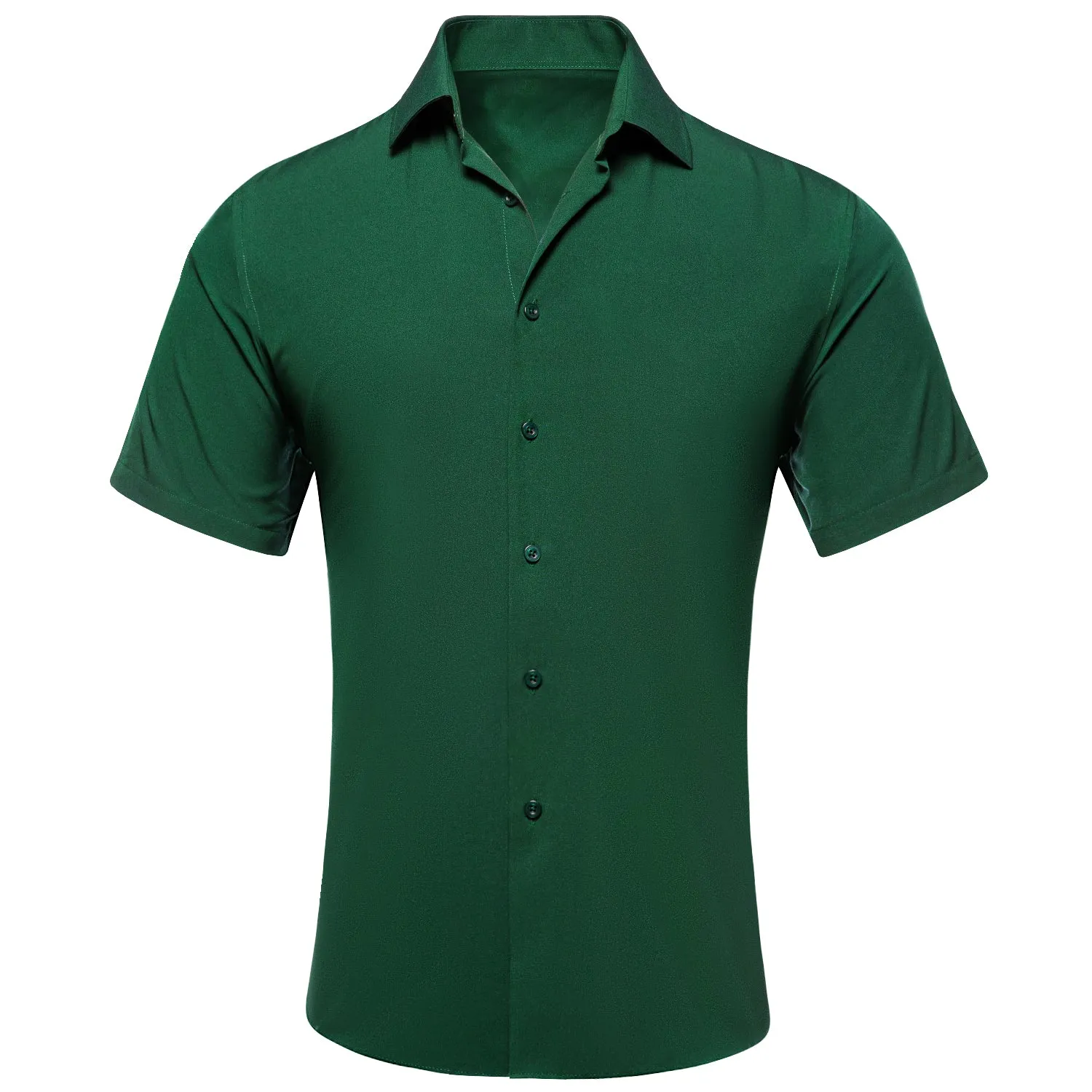 Emerald Green Solid Men's Short Sleeve Shirt