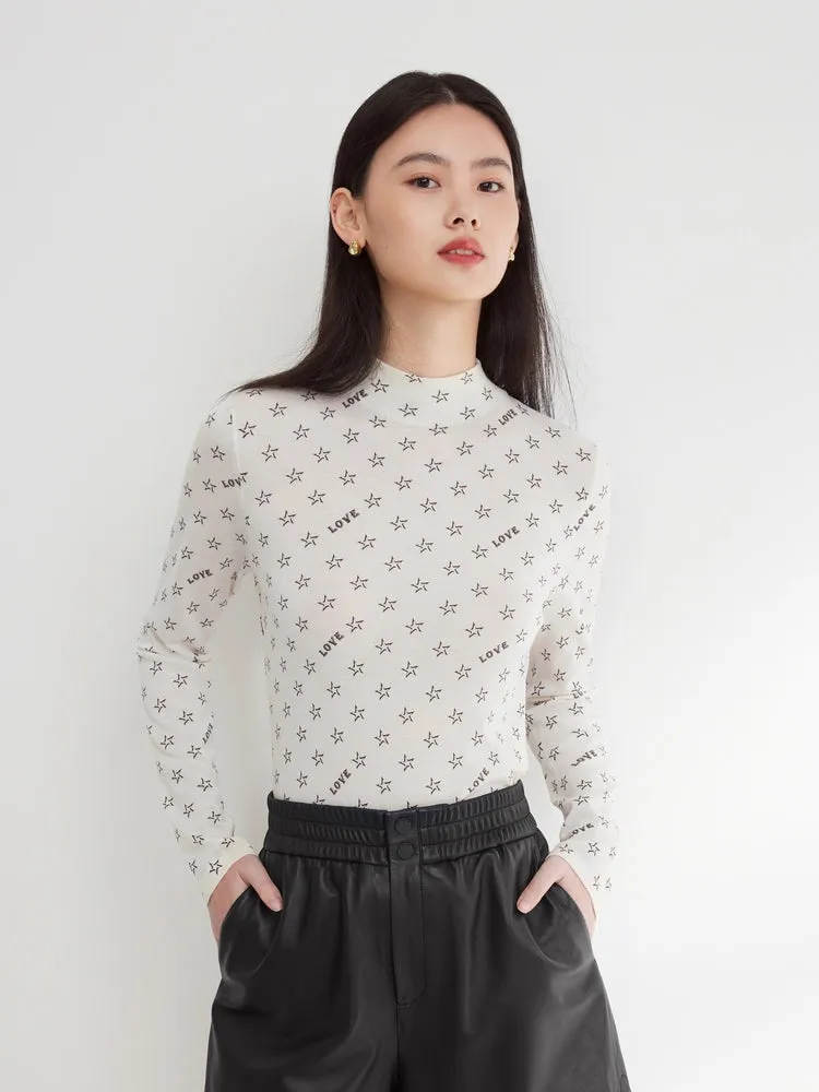 EP YAYING Wool Jacquard Sweater