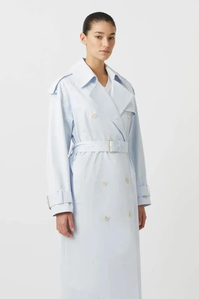 Evans Trench Coat Ice Blue