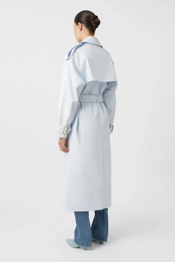 Evans Trench Coat Ice Blue