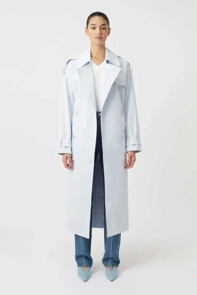 Evans Trench Coat Ice Blue