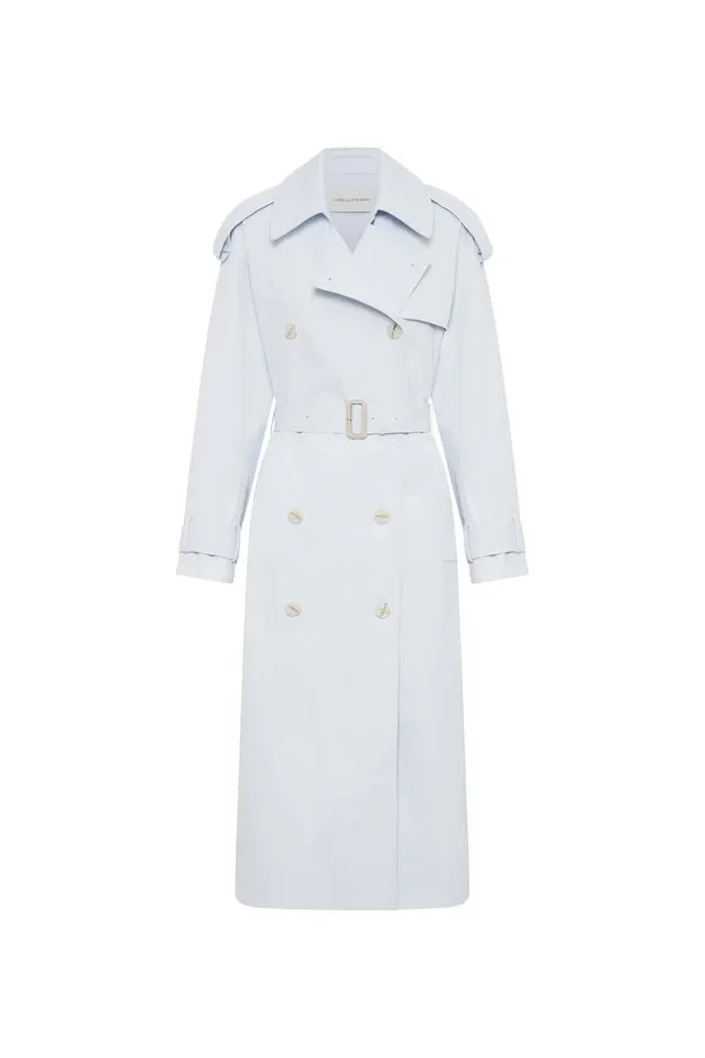 Evans Trench Coat Ice Blue