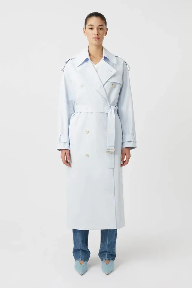 Evans Trench Coat Ice Blue