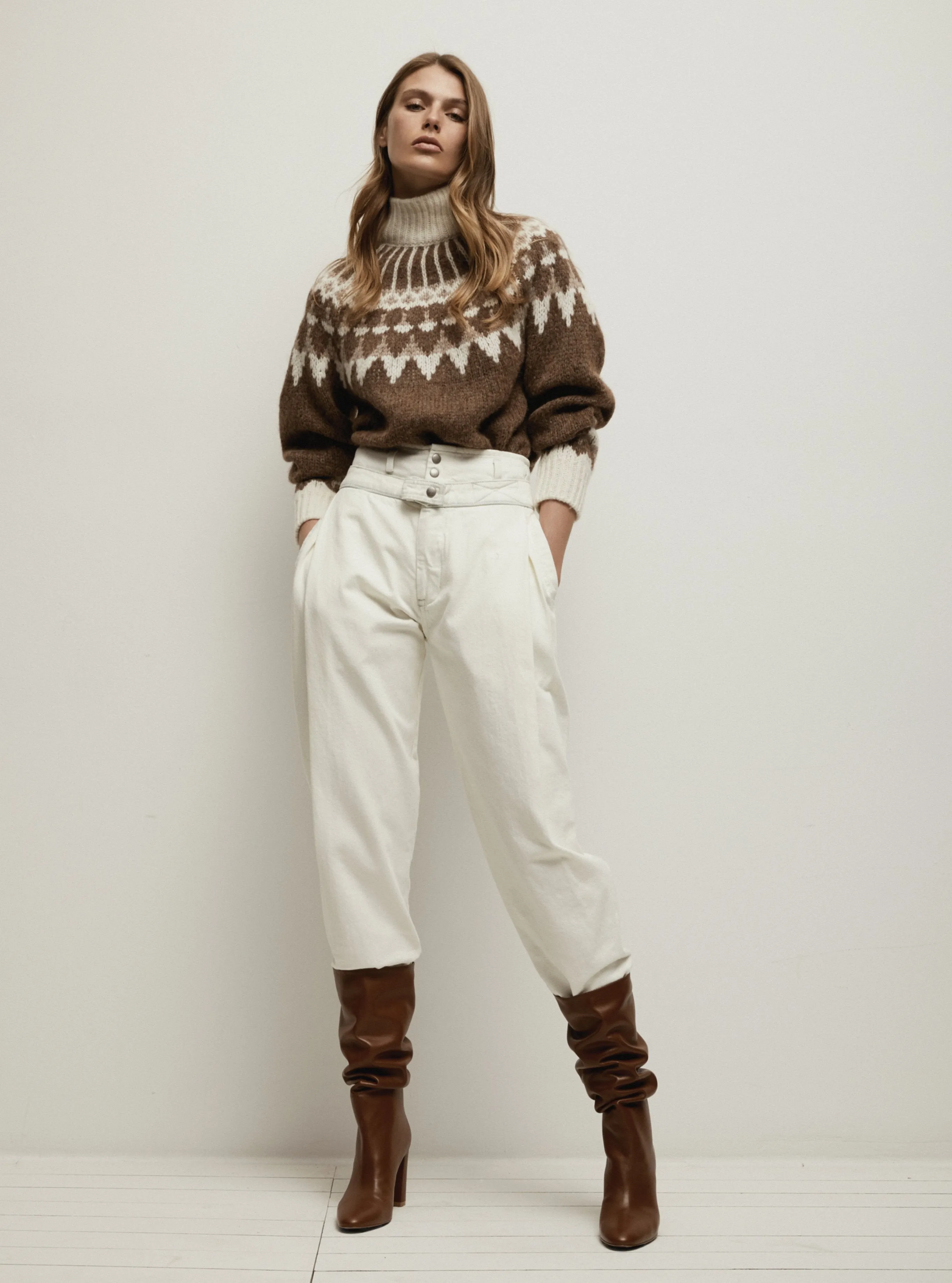 Fair Isle Turtleneck -- Chocolate Multi