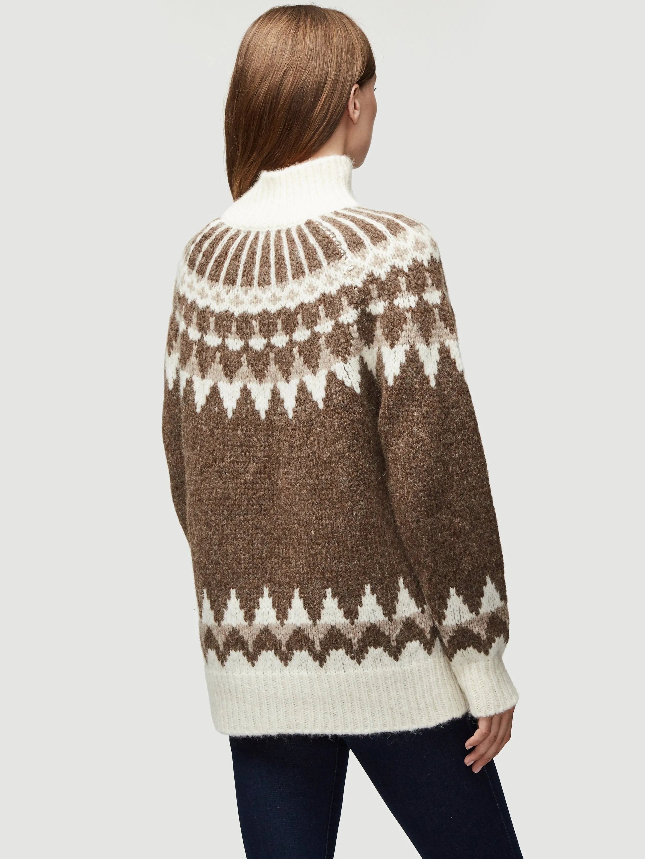 Fair Isle Turtleneck -- Chocolate Multi