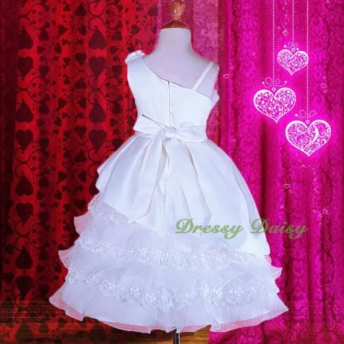 FG260 Rich Pearl Lace Flower Girl Dresses Wedding Communion Pageant Dress Size 2-10