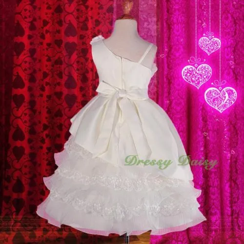 FG260 Rich Pearl Lace Flower Girl Dresses Wedding Communion Pageant Dress Size 2-10