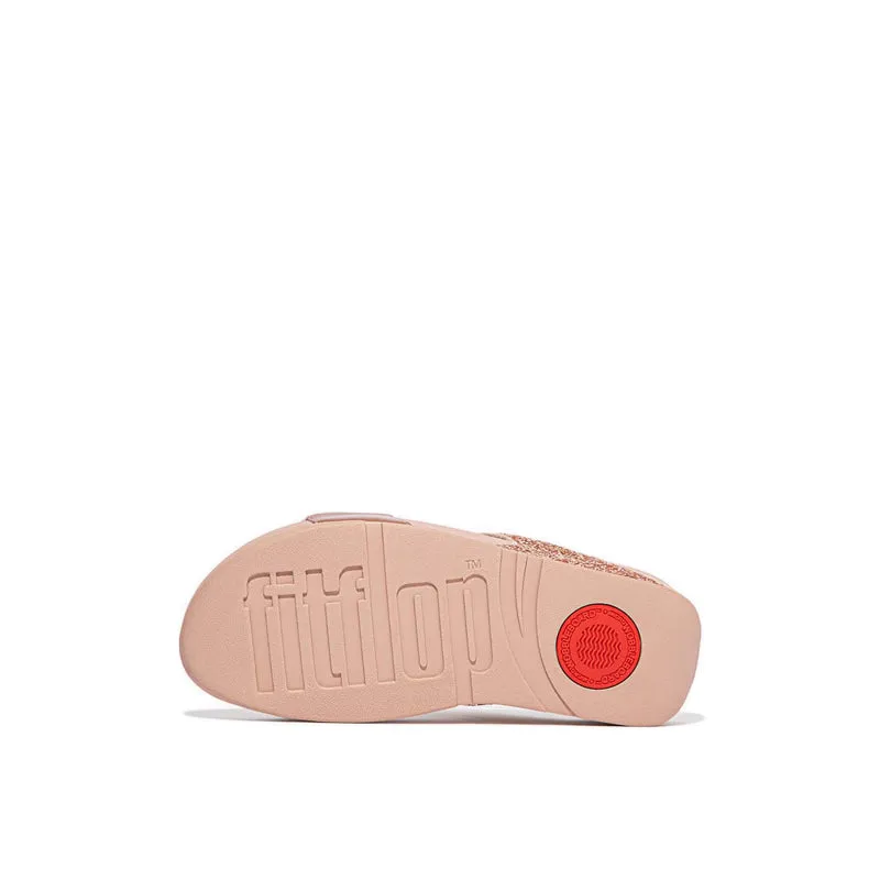 Fitflop Lulu Women's Glitter Slides - Rose Gold