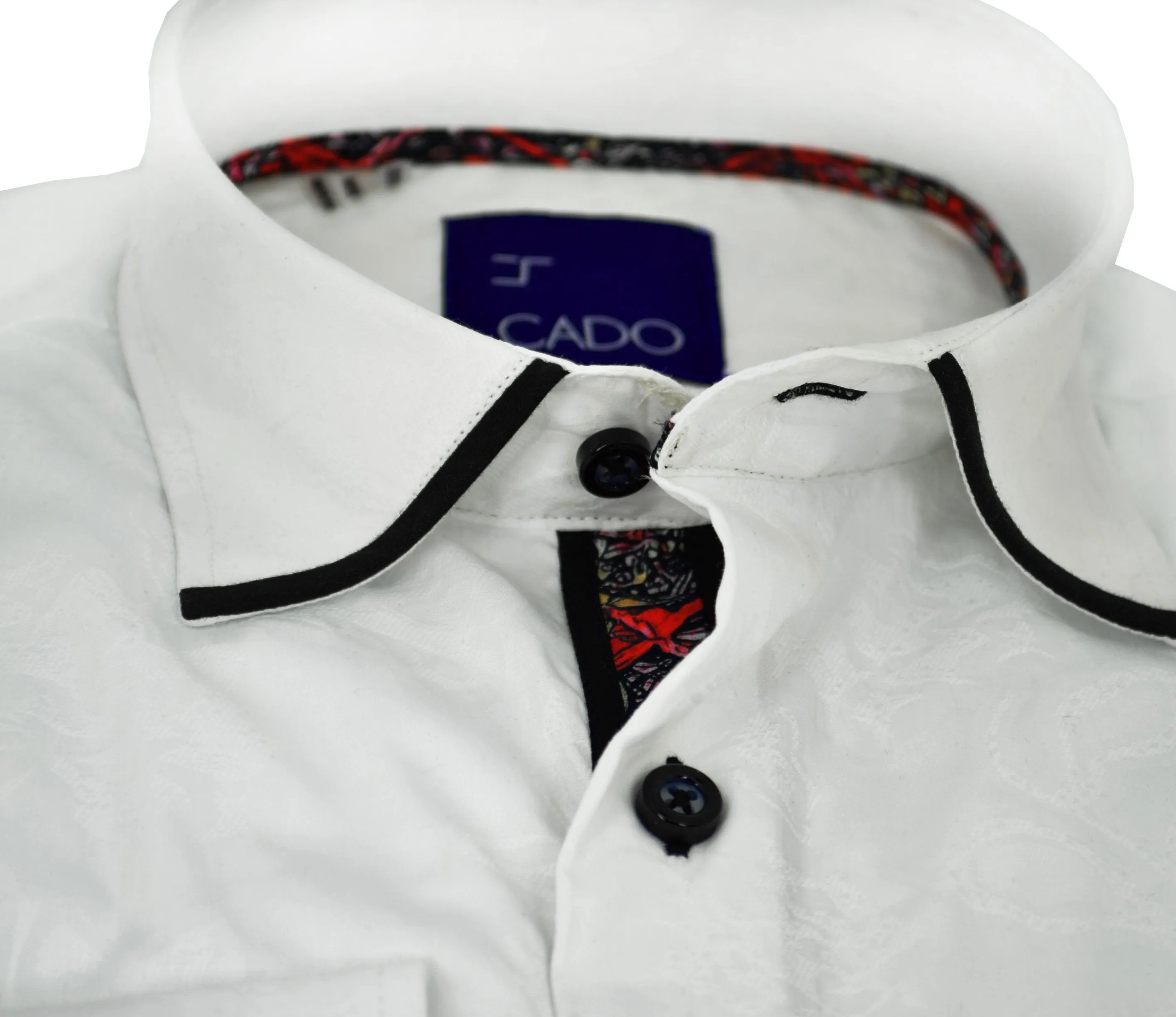 Formal White on White Patterned Dress Shirt