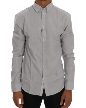 Frankie Morello Men's Striped Dress Shirt