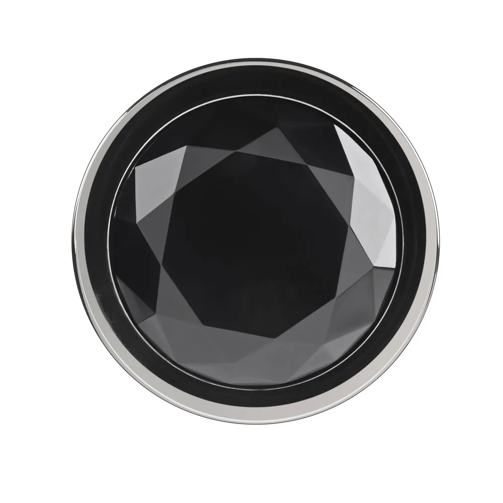 Gender X Black Pearl Aluminum Anal Plug With Black Gemstone Base