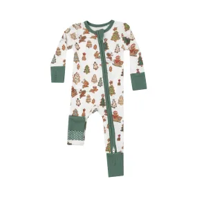 Gingerbread Sleigh Ride 2 Way Zipper Romper