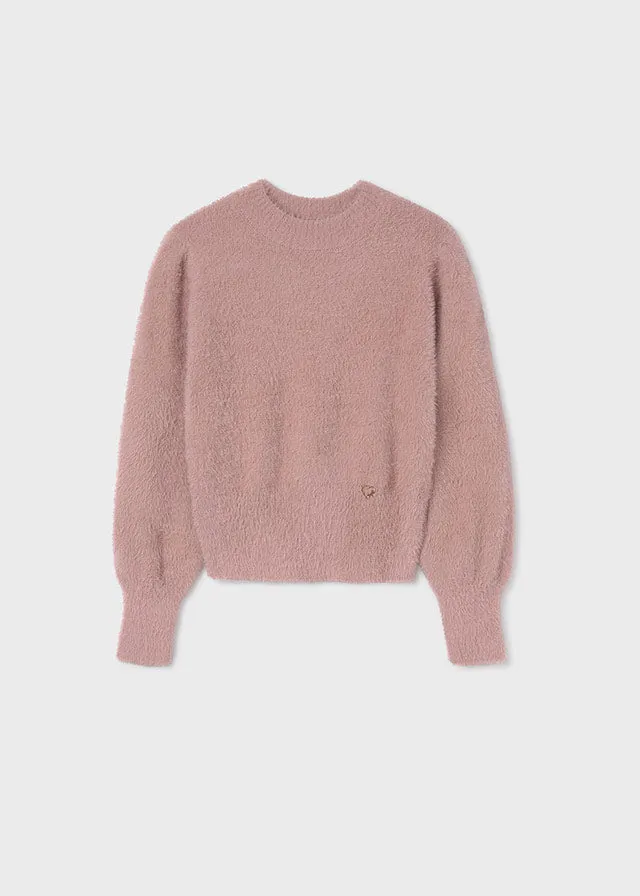 Girls Fuzzy Mock Turtleneck Sweater