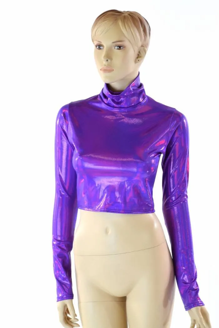 Grape Turtle Neck Crop