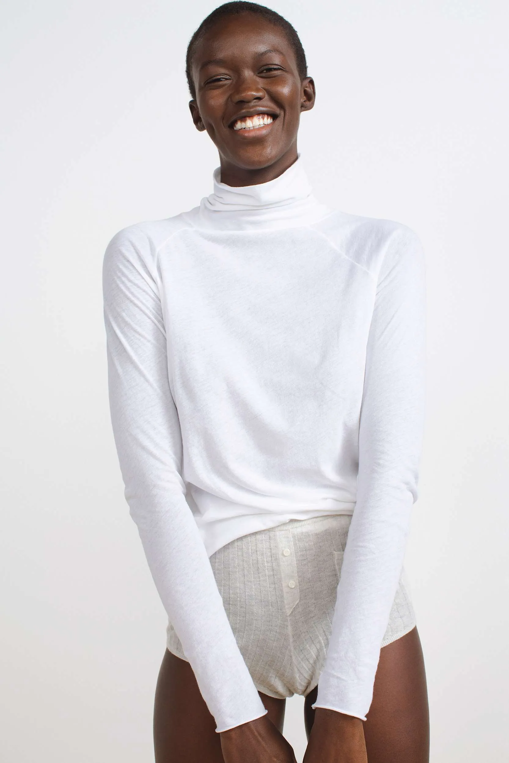 HANSEL Cotton Turtleneck in White